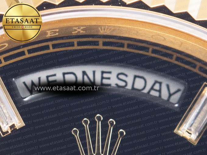 DayDate 40mm 228238 EWF 1:1 Flt YG Black Dial Diamond Markers A2836 - Görsel 9