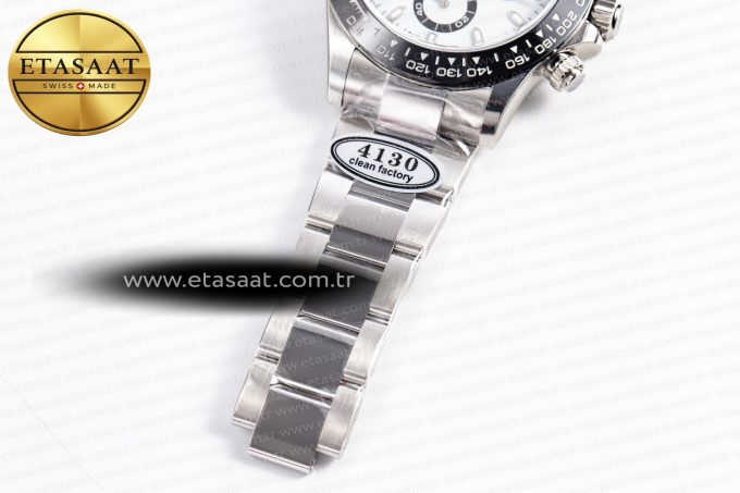 Daytona 116500 Clean 1:1 Best Edition 904L SS Case and Bracelet White Dial SA4130 V2 - Görsel 26