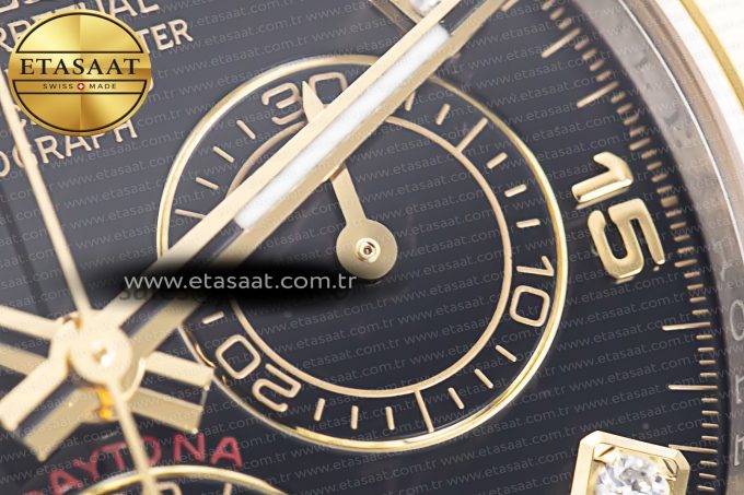 Daytona 116503 Clean Factory 1:1 Best Edition 904L Black Diamond Dial on SS/YG Bracelet SA4130 v2 - Görsel 11