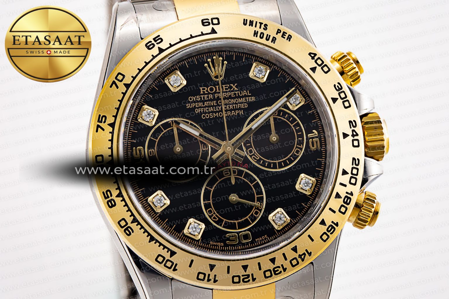 Daytona 116503 Clean Factory 1:1 Best Edition 904L Black Diamond Dial on SS/YG Bracelet SA4130 v2 - Görsel 5