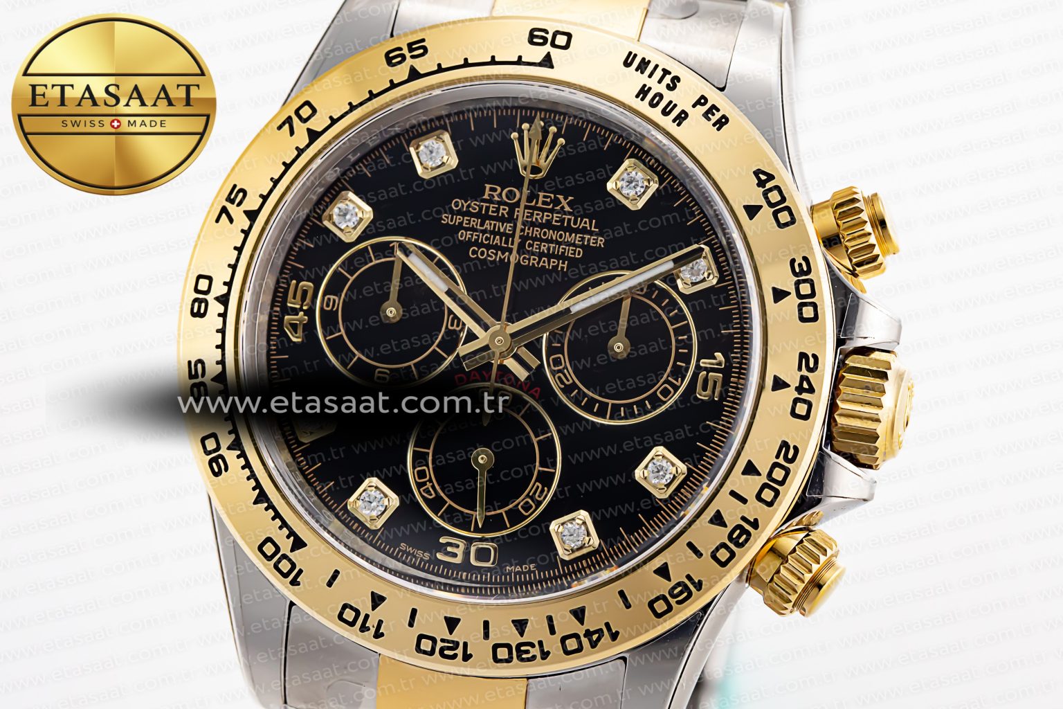 Daytona 116503 Clean Factory 1:1 Best Edition 904L Black Diamond Dial on SS/YG Bracelet SA4130 v2 - Görsel 6