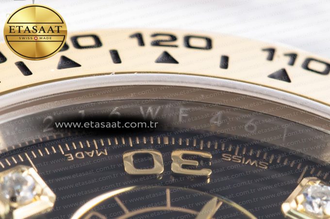 Daytona 116503 Clean Factory 1:1 Best Edition 904L Black Diamond Dial on SS/YG Bracelet SA4130 v2 - Görsel 7