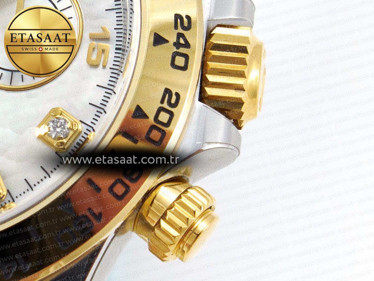 Daytona 116503 LN SS/YG Clean 1:1 Best Edition White Pearl Diamonds Dial on SS/YG Bracelet SA4130 - Görsel 11