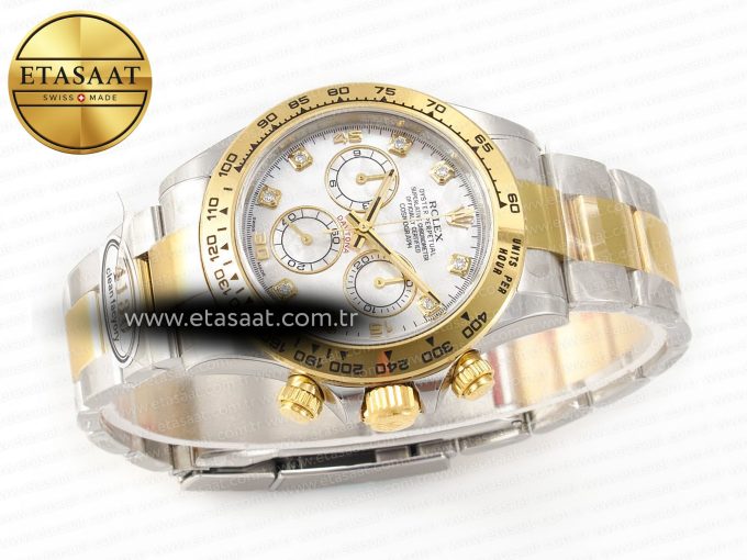 Daytona 116503 LN SS/YG Clean 1:1 Best Edition White Pearl Diamonds Dial on SS/YG Bracelet SA4130 - Görsel 13