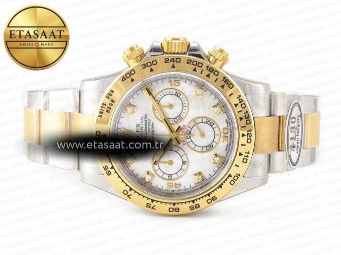 Daytona 116503 LN SS/YG Clean 1:1 Best Edition White Pearl Diamonds Dial on SS/YG Bracelet SA4130 - Görsel 14