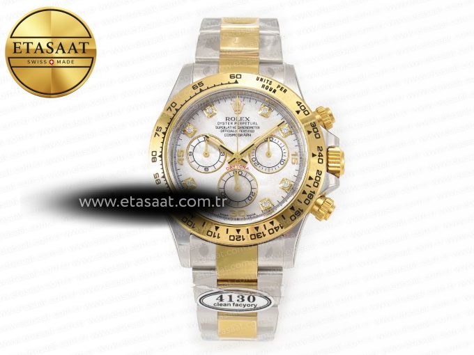 Daytona 116503 LN SS/YG Clean 1:1 Best Edition White Pearl Diamonds Dial on SS/YG Bracelet SA4130 - Görsel 3