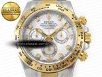 Daytona 116503 LN SS/YG Clean 1:1 Best Edition White Pearl Diamonds Dial on SS/YG Bracelet SA4130 - Görsel 4