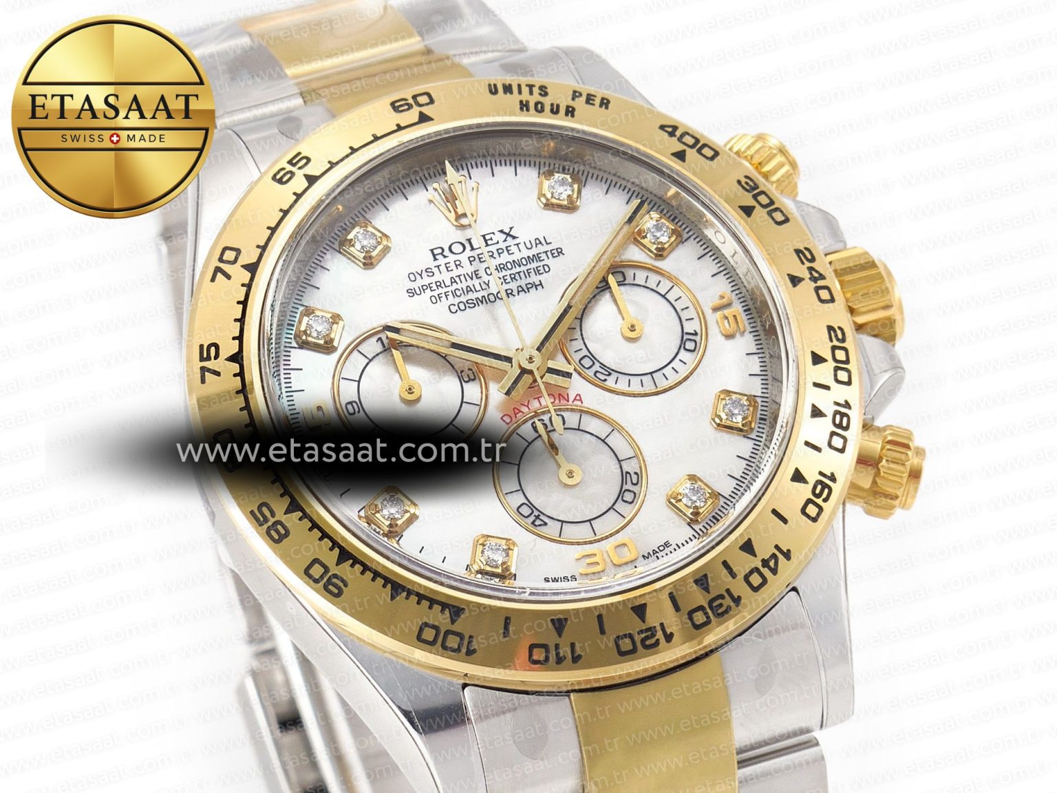 Daytona 116503 LN SS/YG Clean 1:1 Best Edition White Pearl Diamonds Dial on SS/YG Bracelet SA4130 - Görsel 5