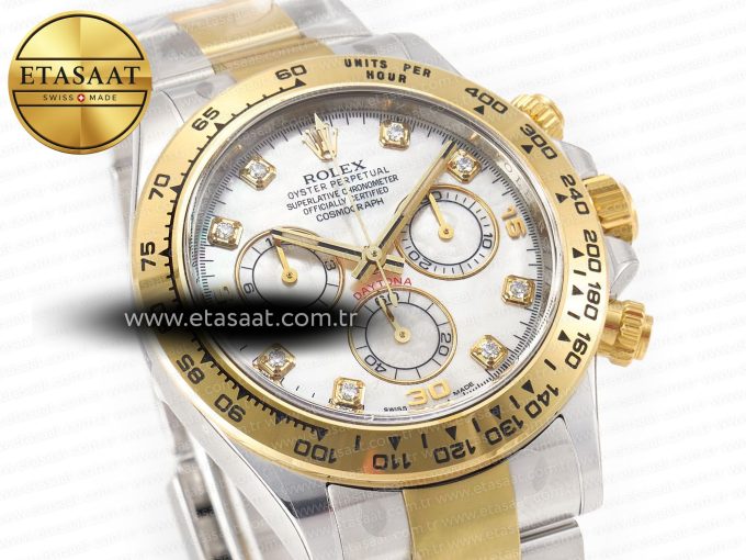 Daytona 116503 LN SS/YG Clean 1:1 Best Edition White Pearl Diamonds Dial on SS/YG Bracelet SA4130 - Görsel 5