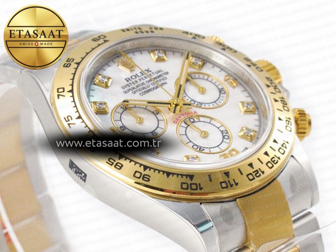 Daytona 116503 LN SS/YG Clean 1:1 Best Edition White Pearl Diamonds Dial on SS/YG Bracelet SA4130 - Görsel 6