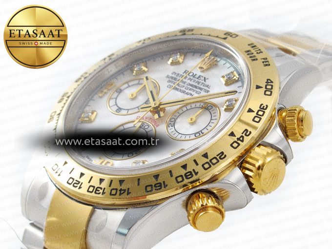 Daytona 116503 LN SS/YG Clean 1:1 Best Edition White Pearl Diamonds Dial on SS/YG Bracelet SA4130 - Görsel 7