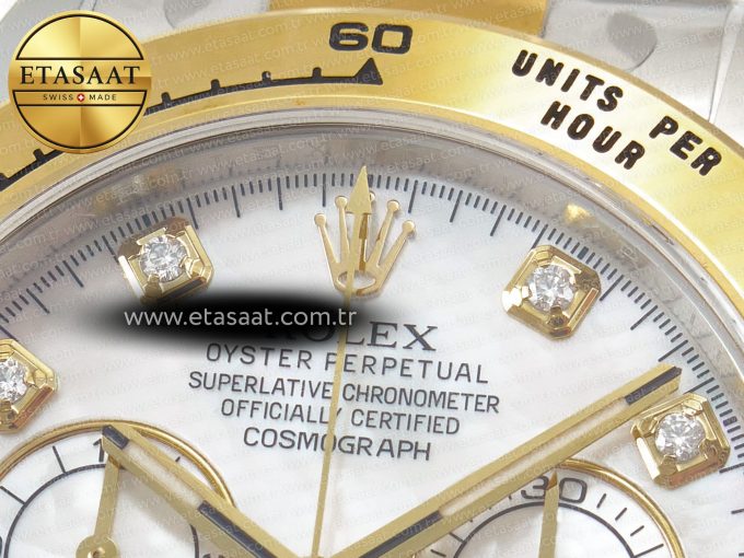Daytona 116503 LN SS/YG Clean 1:1 Best Edition White Pearl Diamonds Dial on SS/YG Bracelet SA4130 - Görsel 8