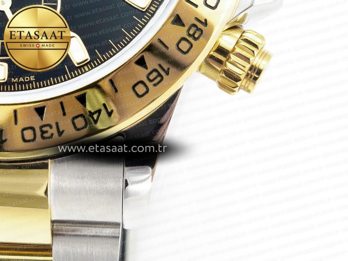 Daytona 116503 QF 1:1 Best Edition Black Dial on SS/YG Bracelet SH4130 V3 (Gain Weight) - Görsel 13