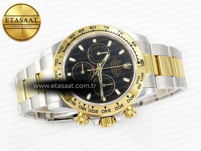 Daytona 116503 QF 1:1 Best Edition Black Dial on SS/YG Bracelet SH4130 V3 (Gain Weight) - Görsel 14