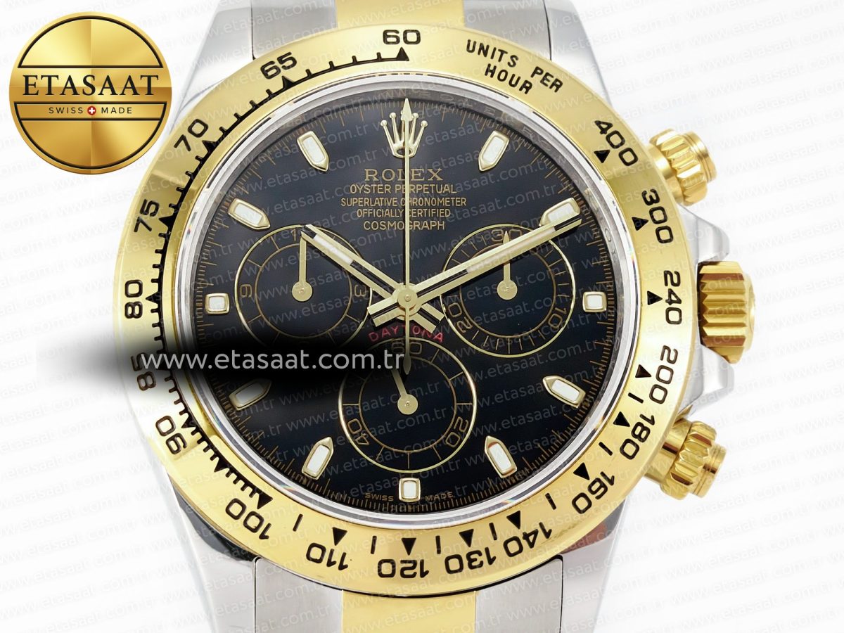 Daytona 116503 QF 1:1 Best Edition Black Dial on SS/YG Bracelet SH4130 V3 (Gain Weight) - Görsel 4