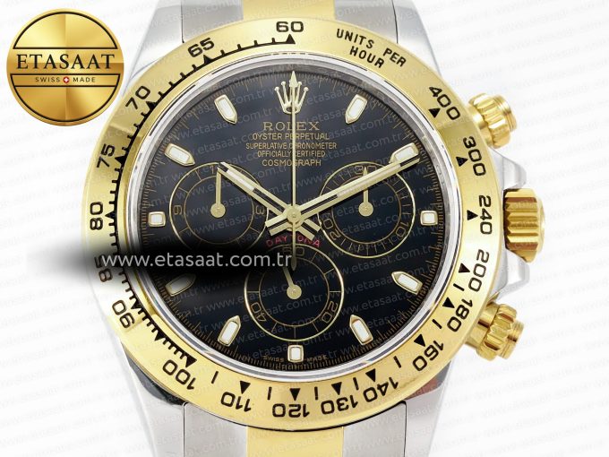 Daytona 116503 QF 1:1 Best Edition Black Dial on SS/YG Bracelet SH4130 V3 (Gain Weight) - Görsel 4