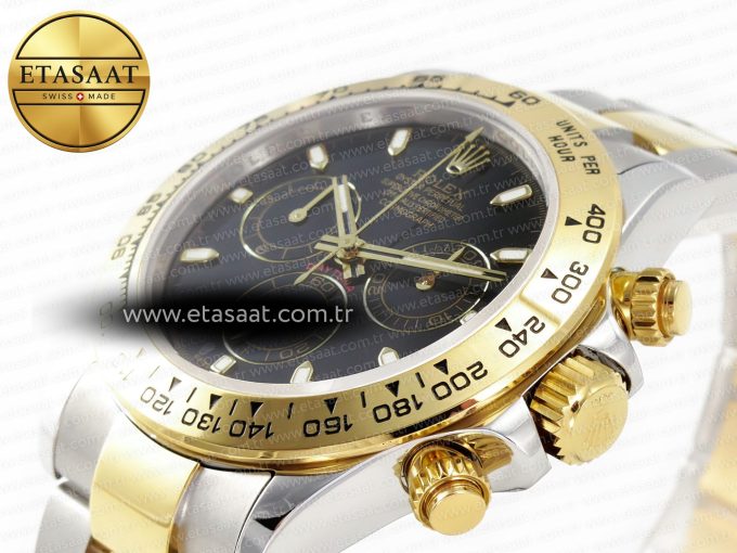Daytona 116503 QF 1:1 Best Edition Black Dial on SS/YG Bracelet SH4130 V3 (Gain Weight) - Görsel 7