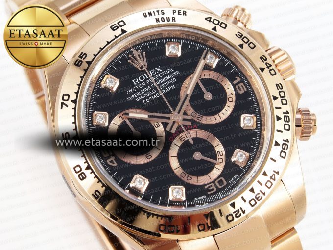 Rolex Daytona Black Diamonds Dial SA4130 V2 - Görsel 7