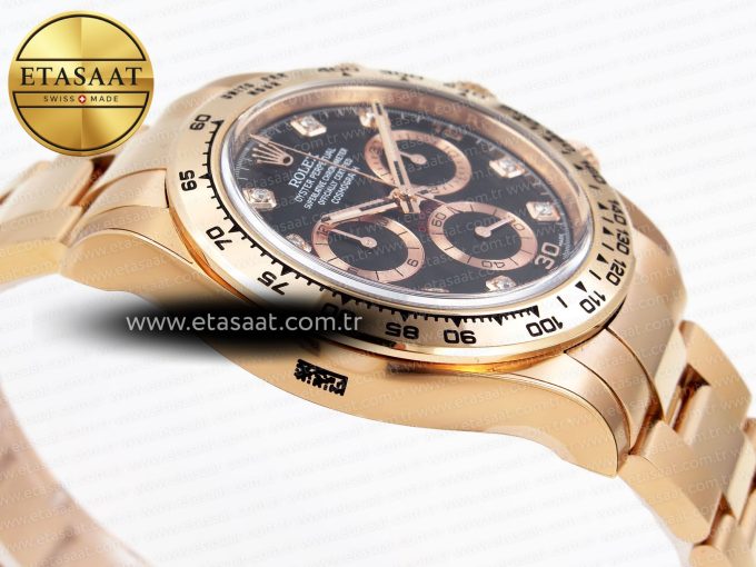 Rolex Daytona Black Diamonds Dial SA4130 V2 - Görsel 8