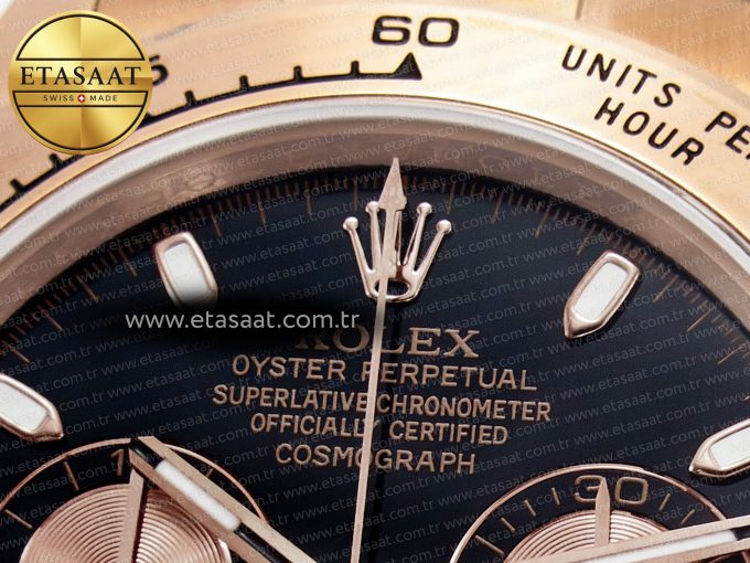 Daytona 116505 QF 1:1 Best Edition Black/RG Dial on RG Bracelet SH4130 V3 (Gain Weight) - Görsel 10