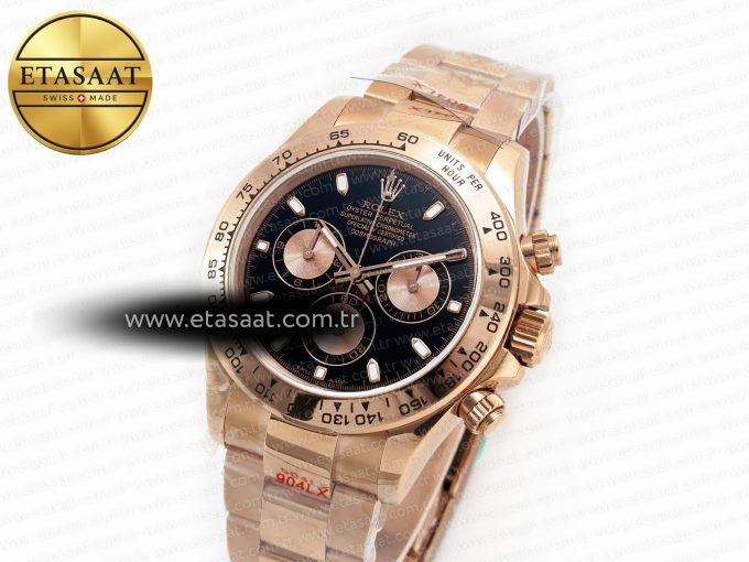 Daytona 116505 QF 1:1 Best Edition Black/RG Dial on RG Bracelet SH4130 V3 (Gain Weight) - Görsel 2