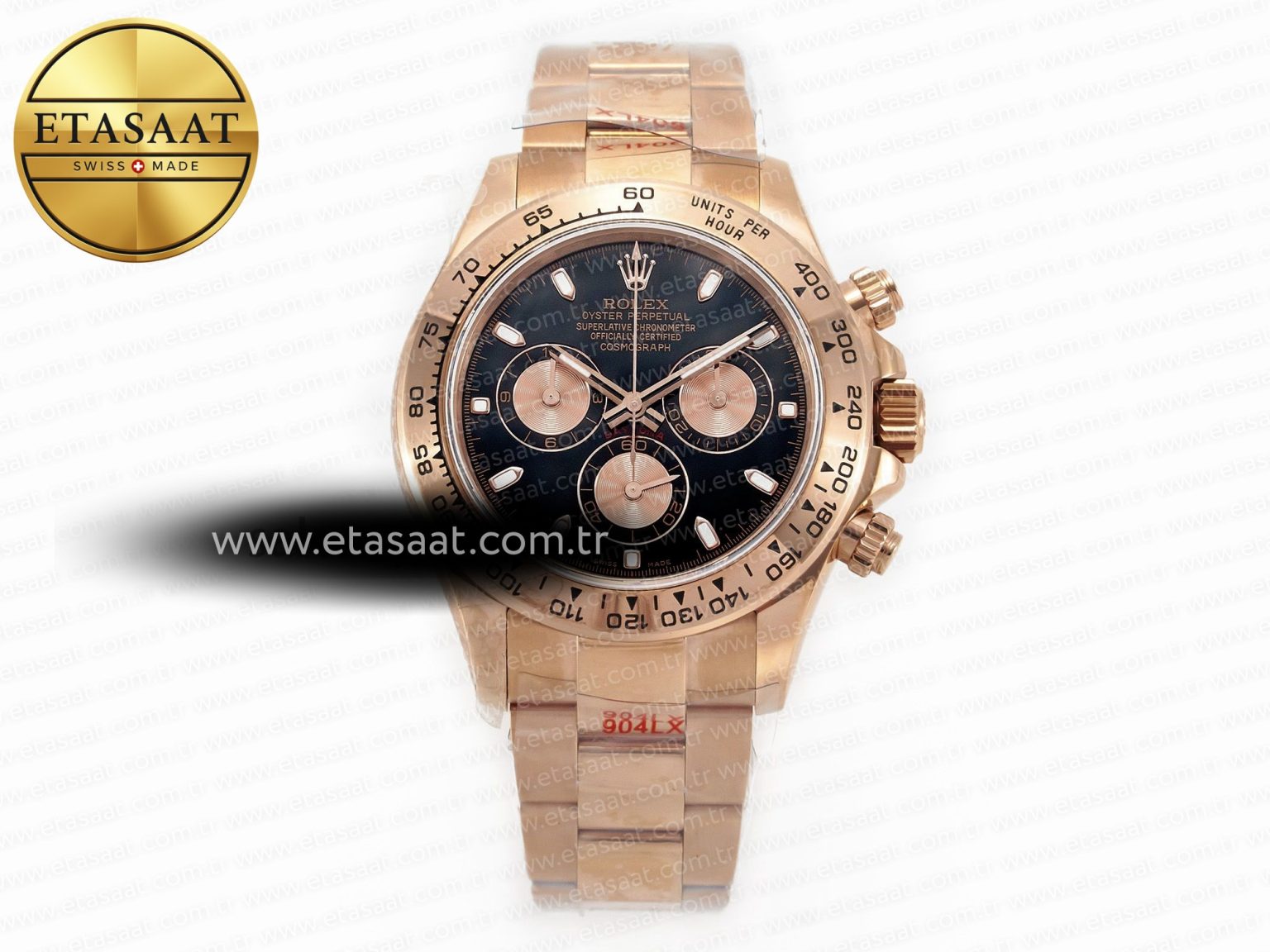 Daytona 116505 QF 1:1 Best Edition Black/RG Dial on RG Bracelet SH4130 V3 (Gain Weight) - Görsel 3