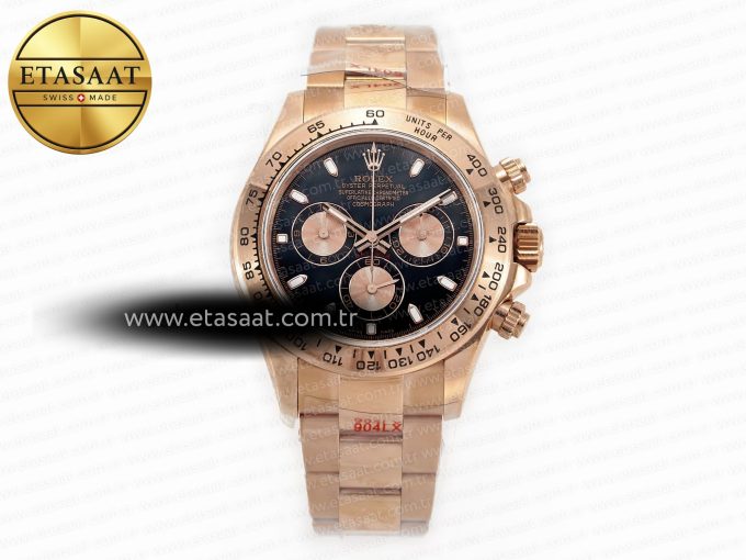 Daytona 116505 QF 1:1 Best Edition Black/RG Dial on RG Bracelet SH4130 V3 (Gain Weight) - Görsel 3