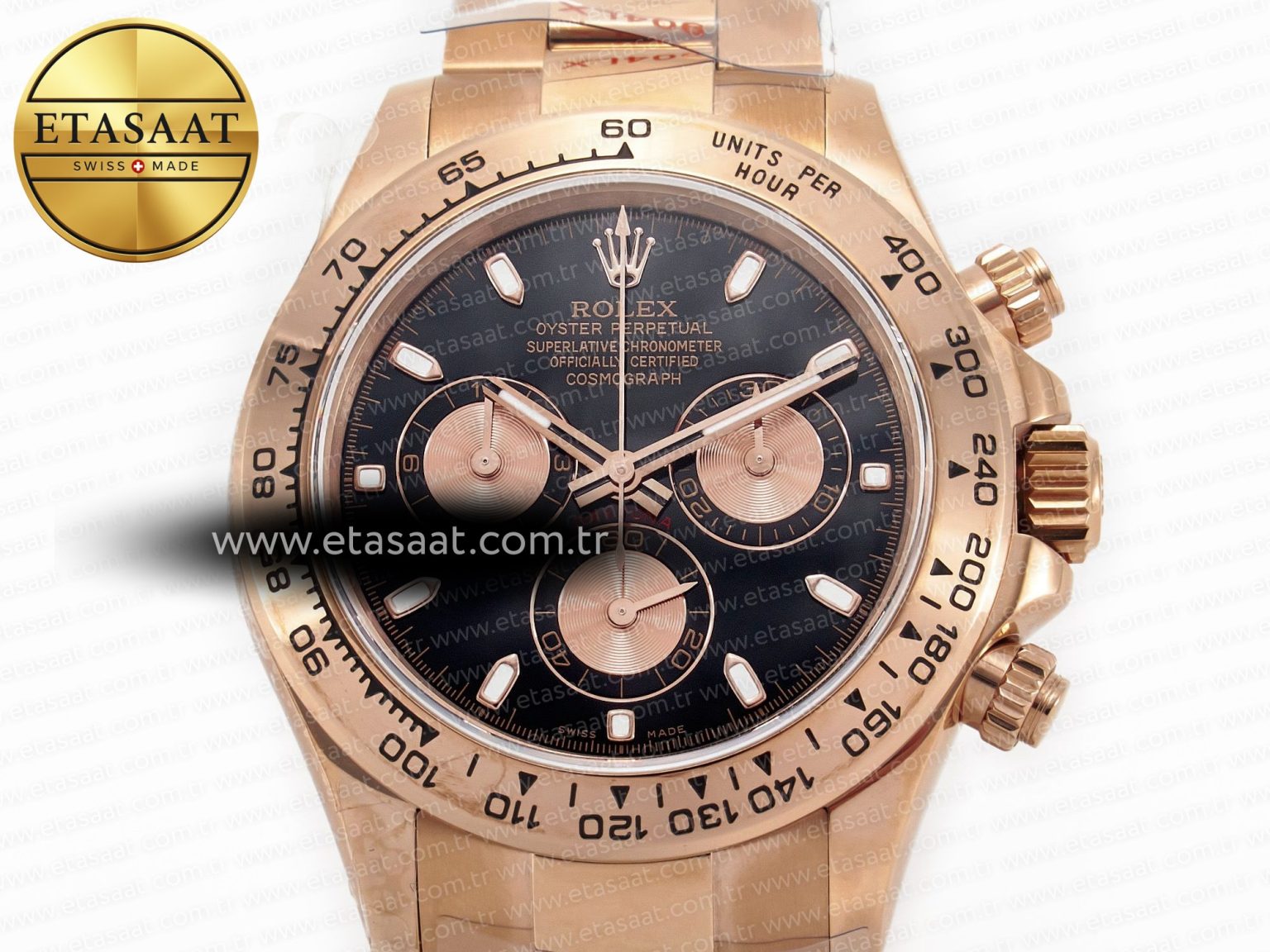 Daytona 116505 QF 1:1 Best Edition Black/RG Dial on RG Bracelet SH4130 V3 (Gain Weight) - Görsel 4