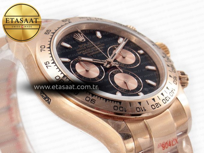 Daytona 116505 QF 1:1 Best Edition Black/RG Dial on RG Bracelet SH4130 V3 (Gain Weight) - Görsel 6