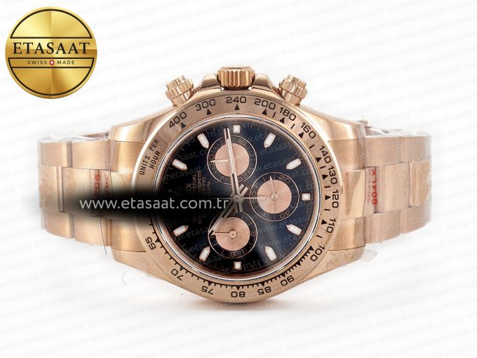 Daytona 116505 QF 1:1 Best Edition Black/RG Dial on RG Bracelet SH4130 V3 (Gain Weight) - Görsel 9
