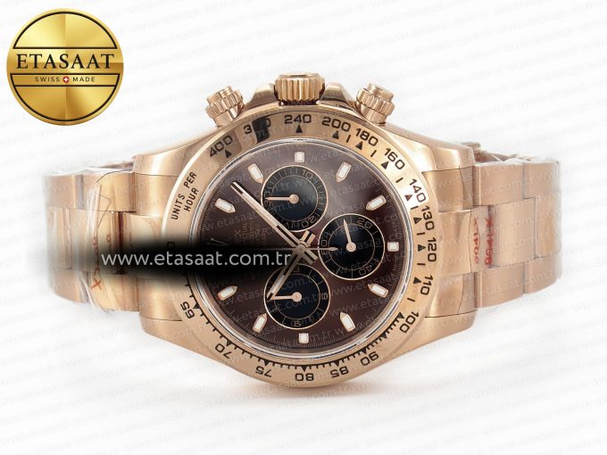 Daytona 116505 QF 1:1 Best Edition Brown Dial on RG Bracelet SH4130 V3 (Gain Weight) - Görsel 9