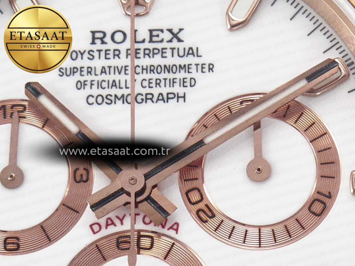 Daytona 116505 QF 1:1 Best Edition White Dial on RG Bracelet SH4130 V3 (Gain Weight) - Görsel 11