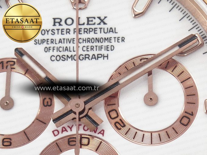 Daytona 116505 QF 1:1 Best Edition White Dial on RG Bracelet SH4130 V3 (Gain Weight) - Görsel 11