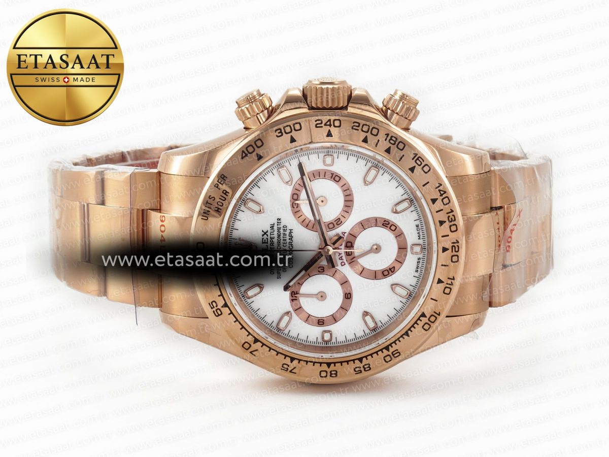 Daytona 116505 QF 1:1 Best Edition White Dial on RG Bracelet SH4130 V3 (Gain Weight) - Görsel 9
