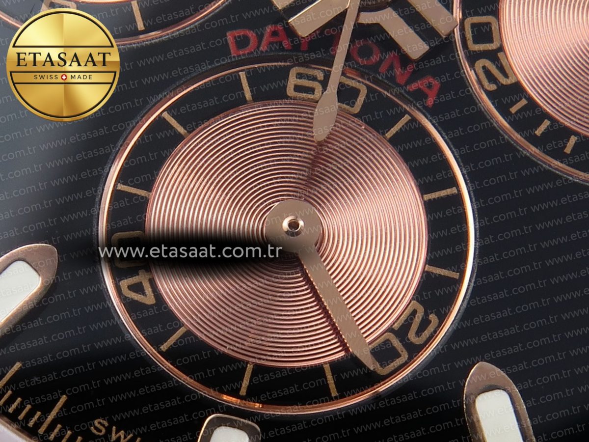 Daytona 116505 RG OMF Best Edition Black/RG Dial on RG Bracelet A7750 (Slim Movement) - Görsel 12