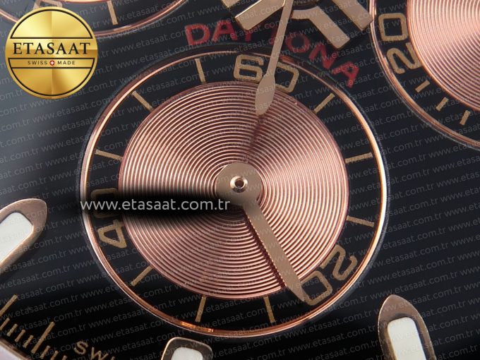 Daytona 116505 RG OMF Best Edition Black/RG Dial on RG Bracelet A7750 (Slim Movement) - Görsel 12