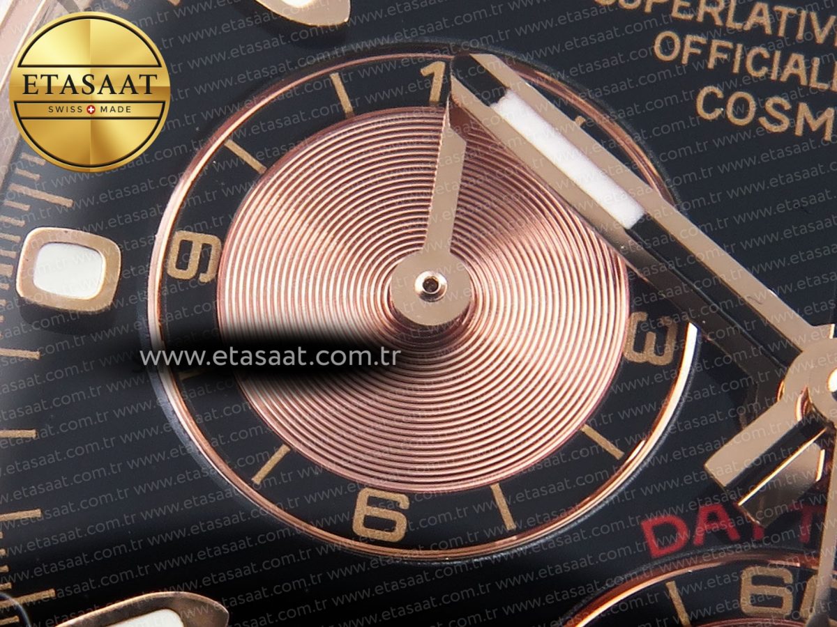 Daytona 116505 RG OMF Best Edition Black/RG Dial on RG Bracelet A7750 (Slim Movement) - Görsel 14