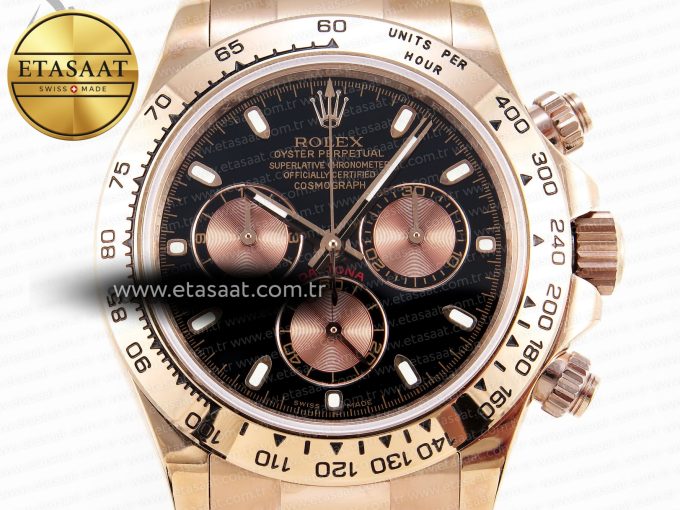 Daytona 116505 RG OMF Best Edition Black/RG Dial on RG Bracelet A7750 (Slim Movement) - Görsel 4