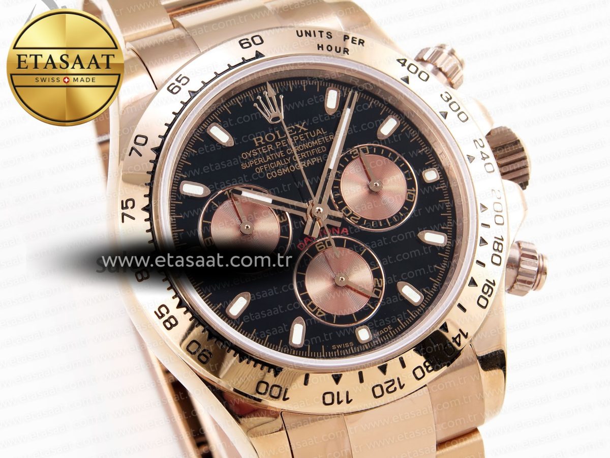 Daytona 116505 RG OMF Best Edition Black/RG Dial on RG Bracelet A7750 (Slim Movement) - Görsel 5