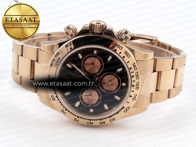 Daytona 116505 RG OMF Best Edition Black/RG Dial on RG Bracelet A7750 (Slim Movement) - Görsel 6