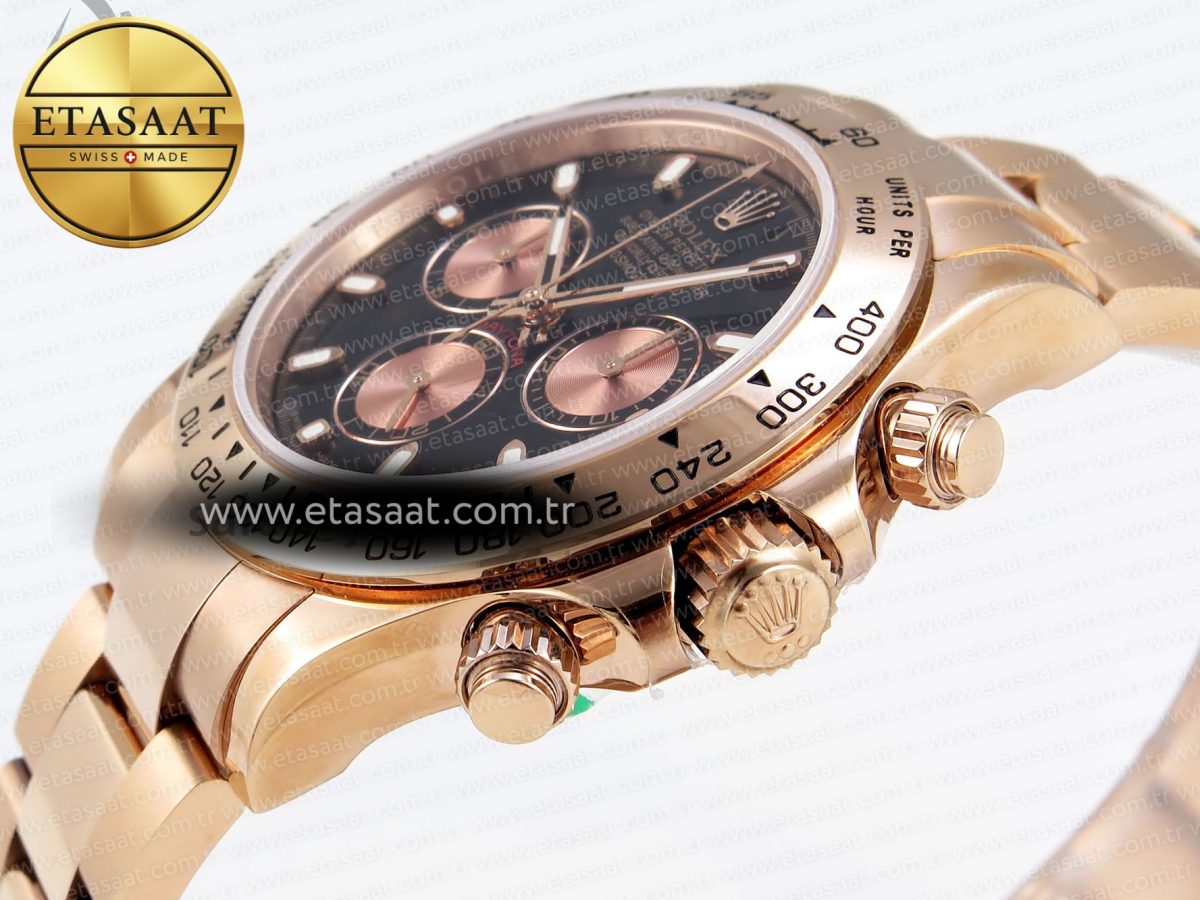 Daytona 116505 RG OMF Best Edition Black/RG Dial on RG Bracelet A7750 (Slim Movement) - Görsel 8