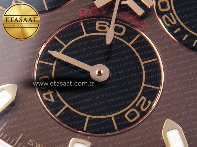Daytona 116505 RG OMF Best Edition Brown/Black Dial on RG Bracelet A7750 (Slim Movement) - Görsel 12