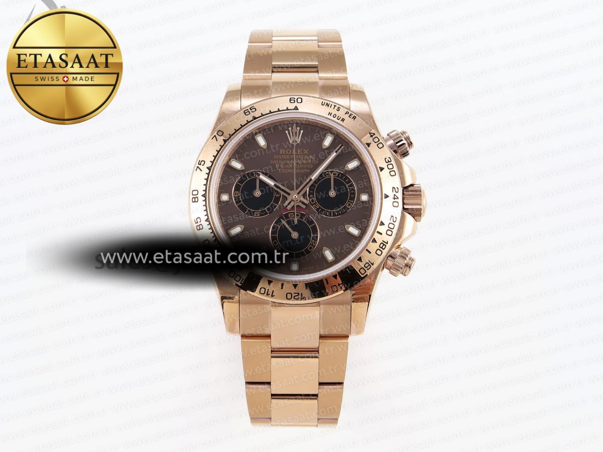Daytona 116505 RG OMF Best Edition Brown/Black Dial on RG Bracelet A7750 (Slim Movement) - Görsel 3