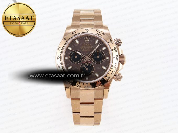 Daytona 116505 RG OMF Best Edition Brown/Black Dial on RG Bracelet A7750 (Slim Movement) - Görsel 3