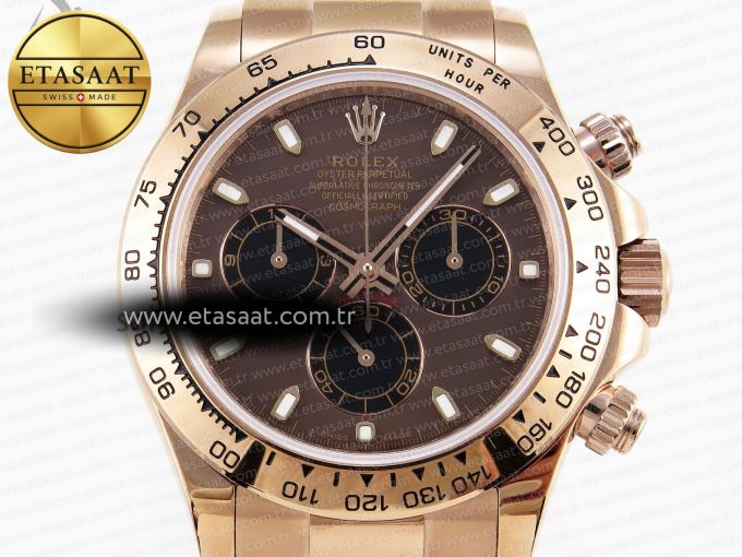 Daytona 116505 RG OMF Best Edition Brown/Black Dial on RG Bracelet A7750 (Slim Movement) - Görsel 4