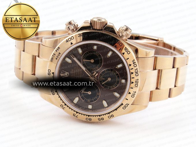Daytona 116505 RG OMF Best Edition Brown/Black Dial on RG Bracelet A7750 (Slim Movement) - Görsel 6