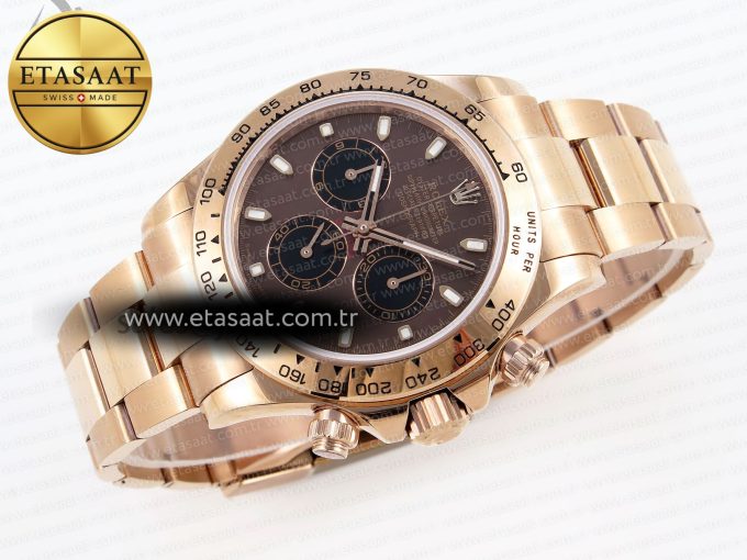 Daytona 116505 RG OMF Best Edition Brown/Black Dial on RG Bracelet A7750 (Slim Movement) - Görsel 7