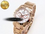 Daytona 116505 RG OMF Best Edition White Dial on RG Bracelet A7750 (Slim Movement)