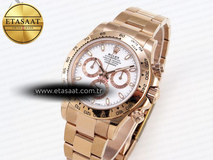 Daytona 116505 RG OMF Best Edition White Dial on RG Bracelet A7750 (Slim Movement) - Görsel 1