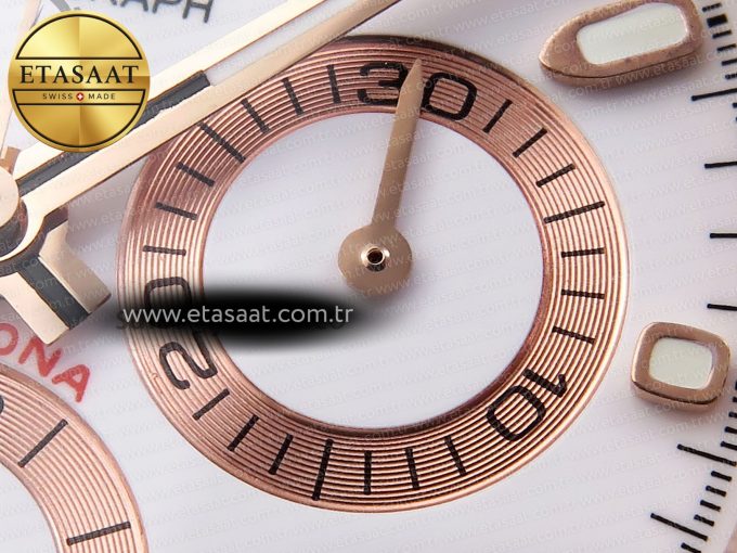 Daytona 116505 RG OMF Best Edition White Dial on RG Bracelet A7750 (Slim Movement) - Görsel 11
